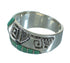 Southwestern Genuine Sterling Silver Turquoise Water Wave Ring Size 7-1/4 QX81690
