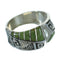 Southwestern Turquoise Authentic Sterling Silver Water Wave Ring Size 5-1/2 QX81729