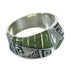 Southwestern Turquoise Authentic Sterling Silver Water Wave Ring Size 5-1/2 QX81729