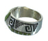 Southwestern Turquoise Authentic Sterling Silver Water Wave Ring Size 5-1/2 QX81729