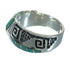 Water Wave Sterling Silver Southwestern Turquoise Ring Size 8-1/4 QX81743
