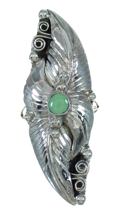 Southwestern Sterling Silver Turquoise Ring Size 6-3/4 YX76428