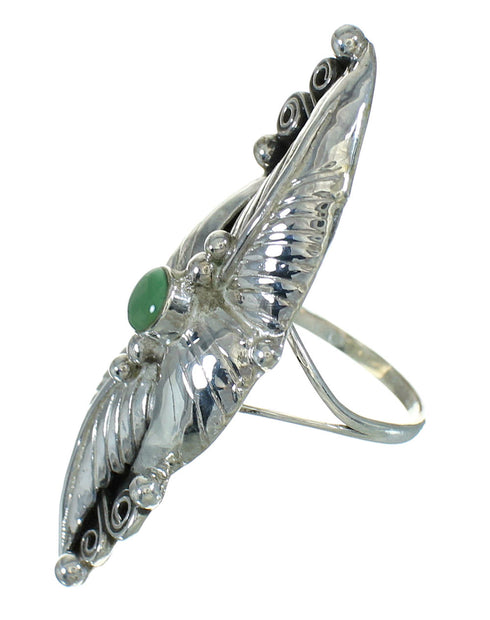 Southwestern Turquoise And Silver Ring Size 7-1/2 YX76438