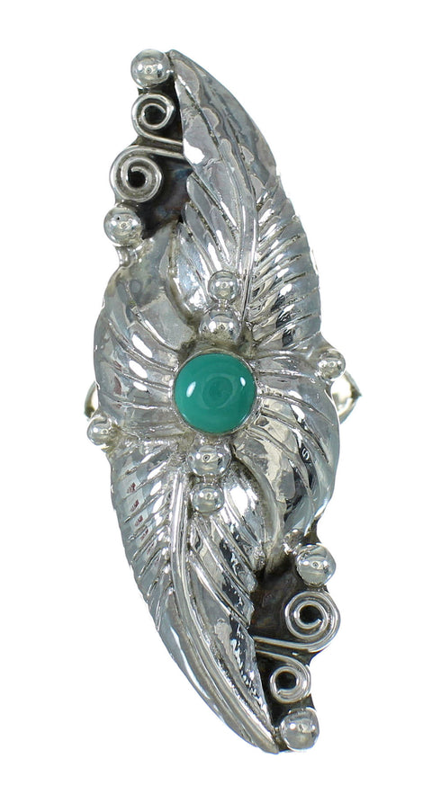 Turquoise Sterling Silver Southwestern Jewelry Ring Size 7-1/4 YX76444