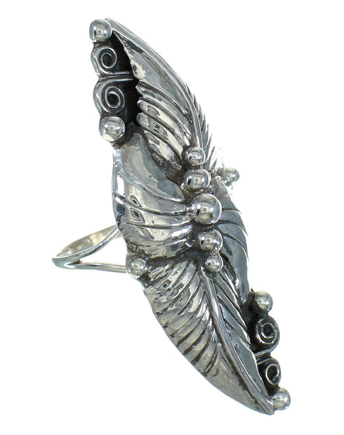 Southwest Sterling Silver Leaf Ring Size 7-3/4 YX82899