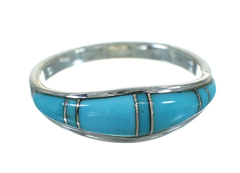 Southwest Turquoise Silver Ring Size 4-3/4 YX76463