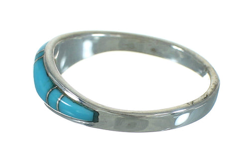 Southwest Turquoise Silver Ring Size 4-3/4 YX76463