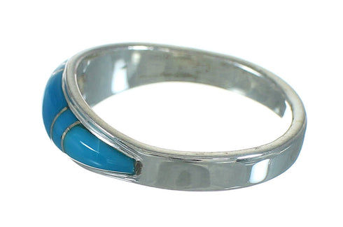 Southwest Sterling Silver And Turquoise Ring Size 4-1/2 YX76477
