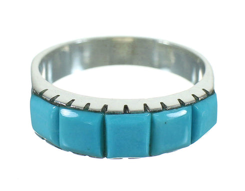 Genuine Sterling Silver And Turquoise Southwestern Ring Size 6-1/4 YX76484