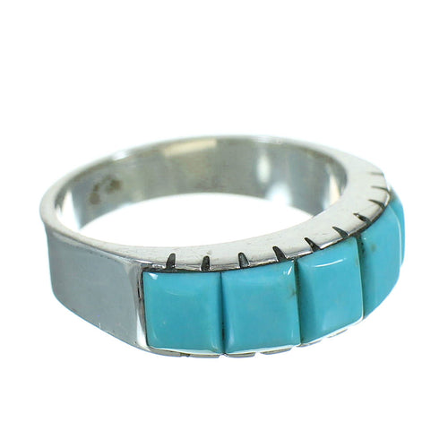 Authentic Sterling Silver And Turquoise Southwestern Ring Size 6-3/4 YX76486