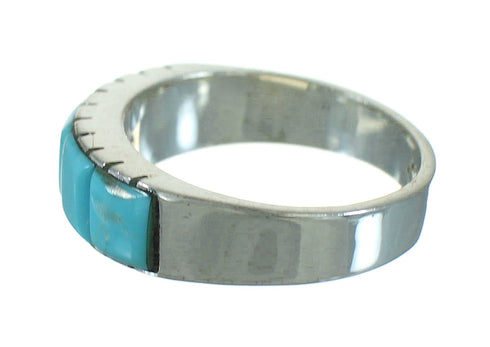 Authentic Sterling Silver And Turquoise Southwestern Ring Size 6-3/4 YX76486