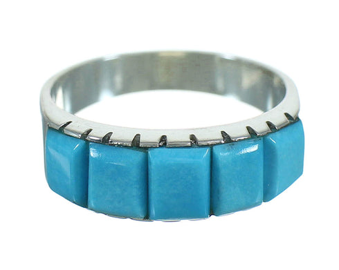 Southwest Genuine Sterling Silver And Turquoise Ring Size 4-3/4 YX76496