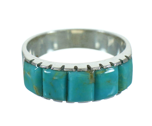 Turquoise Sterling Silver Southwestern Jewelry Ring Size 5-3/4 YX76516