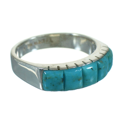 Sterling Silver Turquoise Southwest Jewelry Ring Size 5-3/4 YX76531