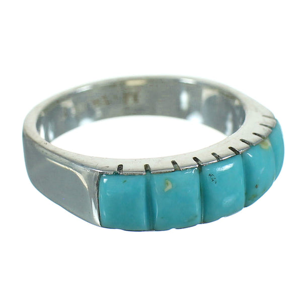 Southwestern Sterling Silver Turquoise Jewelry Ring Size 6-3/4 YX76548