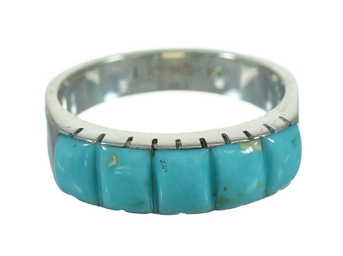 Southwestern Silver Turquoise Jewelry Ring Size 5-1/4 YX76544