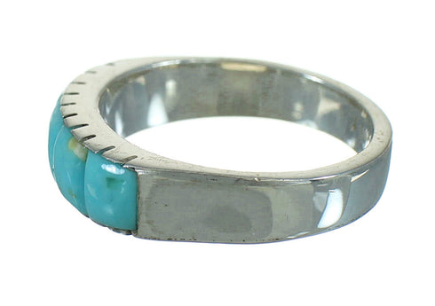 Southwestern Sterling Silver Turquoise Jewelry Ring Size 6-3/4 YX76548