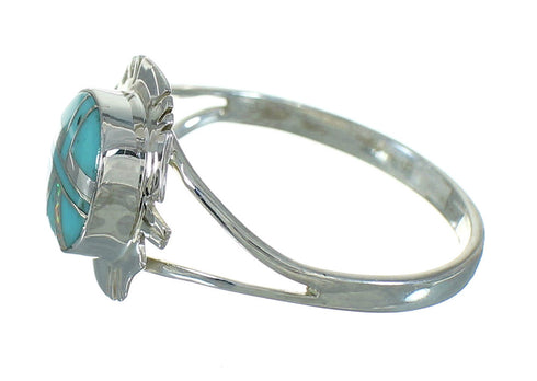 Southwestern Silver Turquoise Opal Jewelry Ring Size 8-3/4 YX71226
