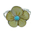 Sterling Silver Turquoise And Yellow Mother Of Pearl Flower Southwestern Ring Size 5-1/4 YX67143