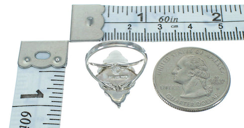 Turquoise Coral Silver Southwestern Ring Size 5-1/4 YX70135