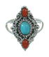 Coral Turquoise And Sterling Silver Southwest Ring Size 6-3/4 YX70152