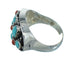 Sterling Silver Coral And Turquoise Southwestern Ring Size 7-3/4 YX70166