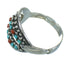 Southwest Coral And Turquoise Silver Ring Size 6-1/2 YX70284