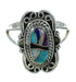 Sterling Silver Multicolor Inlay Ring Size 4-1/4 AX80269