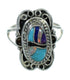 Genuine Sterling Silver Multicolor Inlay Southwest Ring Size 5-1/4 AX80283