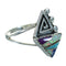 Multicolor Inlay Silver Water Wave Ring Size 5-1/2 AX80326