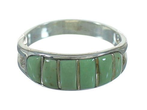 Sterling Silver Turquoise Inlay Ring Size 4-3/4 QX69088