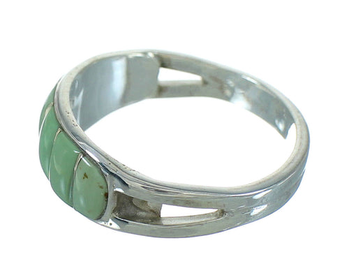 Sterling Silver Turquoise Inlay Ring Size 4-3/4 QX69088