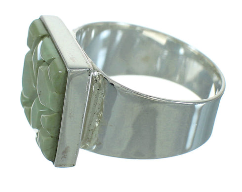 Turquoise Inlay Genuine Sterling Silver Ring Size 10-1/2 QX69112