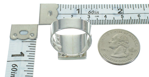 Turquoise Inlay Southwestern Genuine Sterling Silver Ring Size 10-1/4 QX69119