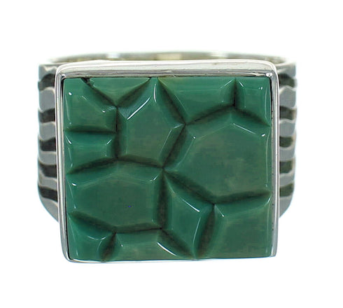Sterling Silver Turquoise Inlay Ring Size 4-3/4 QX69125
