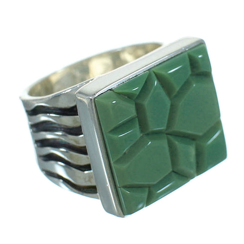 Southwestern Turquoise Inlay Authentic Sterling Silver Ring Size 5 QX69142