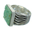 Turquoise Inlay Southwestern Authentic Sterling Silver Ring Size 8-1/2 QX69157