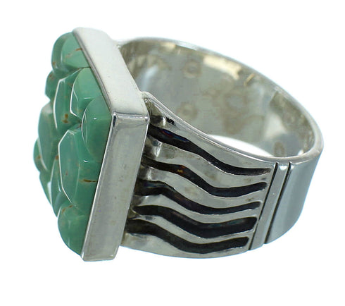 Turquoise Inlay Sterling Silver Southwest Ring Size 5-3/4 QX69162