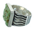 Genuine Sterling Silver Southwest Turquoise Inlay Ring Size 6-1/2 QX69170