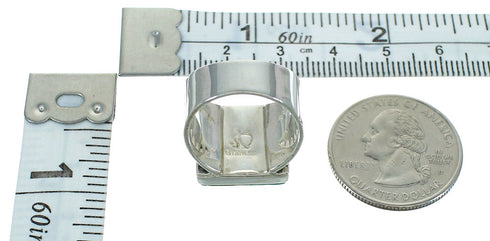 Genuine Sterling Silver Southwest Turquoise Inlay Ring Size 6-1/2 QX69170