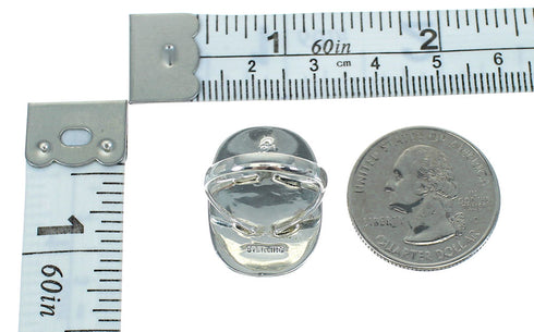 Silver Southwest Turquoise Coral Horse Ring Size 5 QX72515