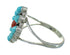 Silver Southwest Turquoise Coral Ring Size 7-3/4 QX73687