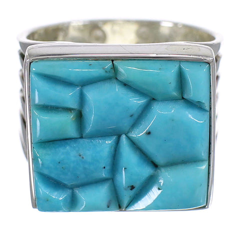 Authentic Sterling Silver And Turquoise Southwest Ring Size 6-1/4 YX68721