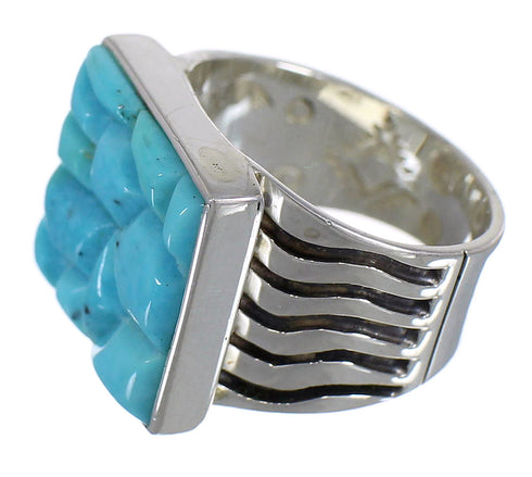 Authentic Sterling Silver And Turquoise Southwest Ring Size 6-1/4 YX68721