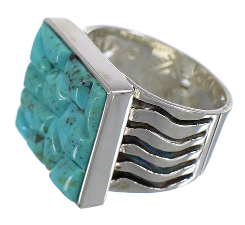 Authentic Sterling Silver And Turquoise Southwestern Ring Size 4-1/2 YX68722