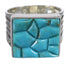 Sterling Silver And Turquoise Inlay Southwestern Ring Size 6-1/4 YX68726