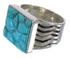 Sterling Silver And Turquoise Inlay Southwestern Ring Size 6-1/4 YX68726