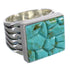 Genuine Sterling Silver And Turquoise Inlay Southwestern Ring Size 5-1/4 YX68728