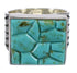 Authentic Sterling Silver And Turquoise Inlay Southwestern Ring Size 7-1/4 YX68731