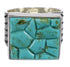 Genuine Sterling Silver And Turquoise Inlay Southwestern Ring Size 5-1/4 YX68728